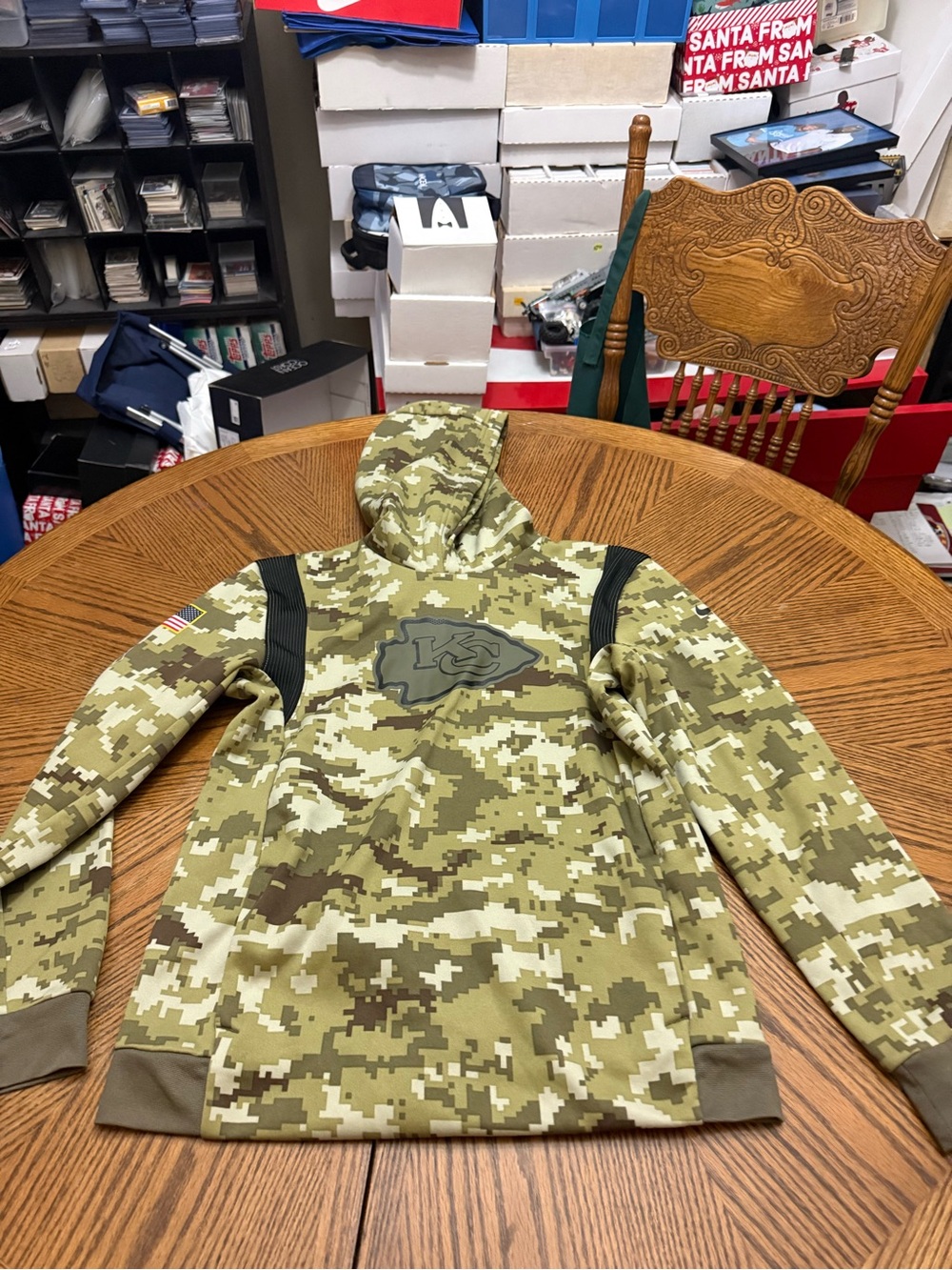 Nike KC Chiefs Olive Green Camo Dri-FIT Pullover Hoodie